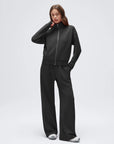 Zip up Top Leg Sweatpant 2 Piece Set