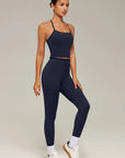 Y-Back Pilates Ruffle-Trim Workout Set-SUUKSESS-SUUKSESS