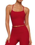 Y-Back Pilates Ruffle-Trim Workout Set-SUUKSESS-SUUKSESS