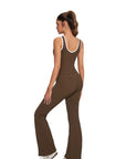 Padded Yoga Tank Flare Leggings Workout Set
