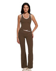 Padded Yoga Tank Flare Leggings Workout Set
