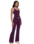 Padded Yoga Tank Flare Leggings Workout Set