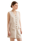 V Neck Vest Lounge Set-SUUKSESS-SUUKSESS