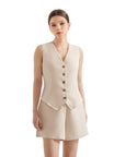V Neck Vest Lounge Set-SUUKSESS-SUUKSESS