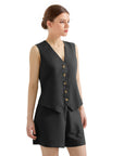 V Neck Vest Lounge Set-SUUKSESS-SUUKSESS