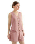 V Neck Vest Lounge Set-SUUKSESS-SUUKSESS