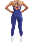 SUUKSESS Women 2 Piece Workout Sets Booty Leggings with Pockets Padded Tank Tops-SUUKSESS-Blue-XS-SUUKSESS