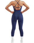 SUUKSESS Women 2 Piece Workout Sets Booty Leggings with Pockets Padded Tank Tops-SUUKSESS-Navy-XS-SUUKSESS