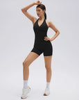Padded Halter Open Back 2 Piece Workout Sets-SUUKSESS-SUUKSESS