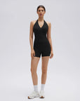 Padded Halter Open Back 2 Piece Workout Sets-SUUKSESS-SUUKSESS