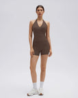Padded Halter Open Back 2 Piece Workout Sets-SUUKSESS-SUUKSESS