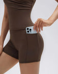 Padded Halter Open Back 2 Piece Workout Sets-SUUKSESS-SUUKSESS