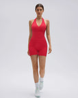 Padded Halter Open Back 2 Piece Workout Sets-SUUKSESS-SUUKSESS