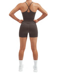 Scoop Neck Backless Waisted Workout Sets