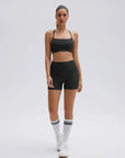 Halter Criss Cross Crop Tops 2 Piece Workout Sets