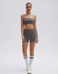 Halter Criss Cross Crop Tops 2 Piece Workout Sets
