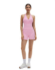 Padded Halter Open Back 2 Piece Workout Sets