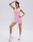 Padded Halter Open Back 2 Piece Workout Sets