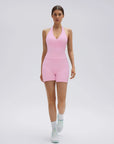 Padded Halter Open Back 2 Piece Workout Sets