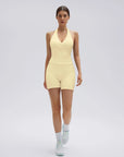 Padded Halter Open Back 2 Piece Workout Sets