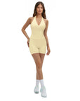 Padded Halter Open Back 2 Piece Workout Sets
