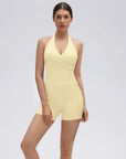 Padded Halter Open Back 2 Piece Workout Sets