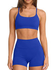 Scoop Neck V Back Sports Workout Sets-SUUKSESS-SUUKSESS