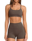 Scoop Neck V Back Sports Workout Sets-SUUKSESS-SUUKSESS