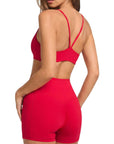 Scoop Neck V Back Sports Workout Sets-SUUKSESS-SUUKSESS