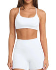 Scoop Neck V Back Sports Workout Sets-SUUKSESS-SUUKSESS