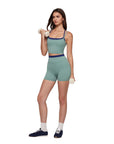 Padded Sports Bra Layered Workout Sets