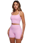 Padded Sports Bra Layered Workout Sets