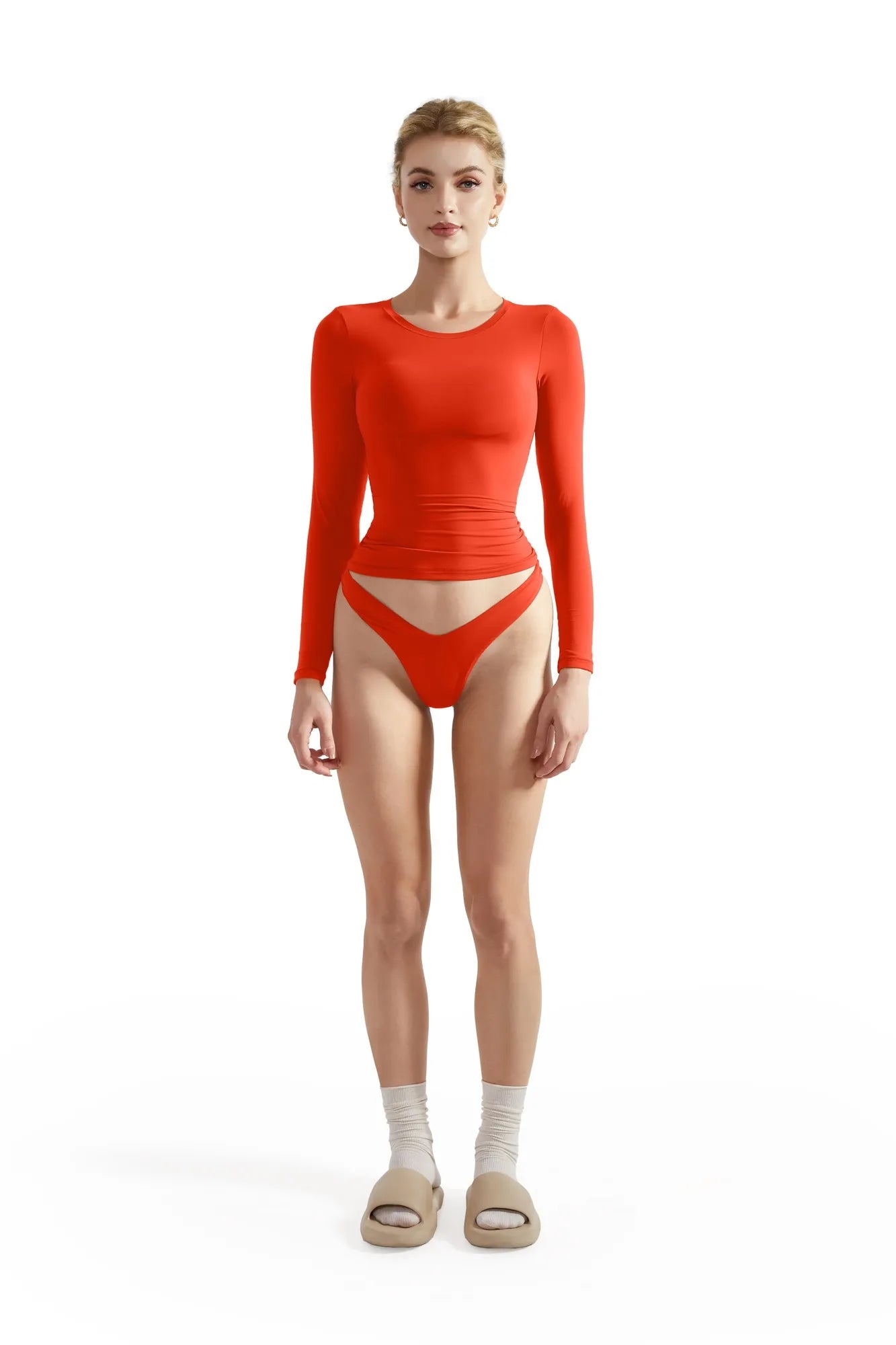 Buttery Soft Crew Neck Shirt - Long Sleeve-Clothing-SUUKSESS-Red-XS-SUUKSESS