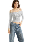 Buttery Soft Off Shoulder Shirt - Long Sleeve-Clothing-SUUKSESS-Dots-XS-SUUKSESS