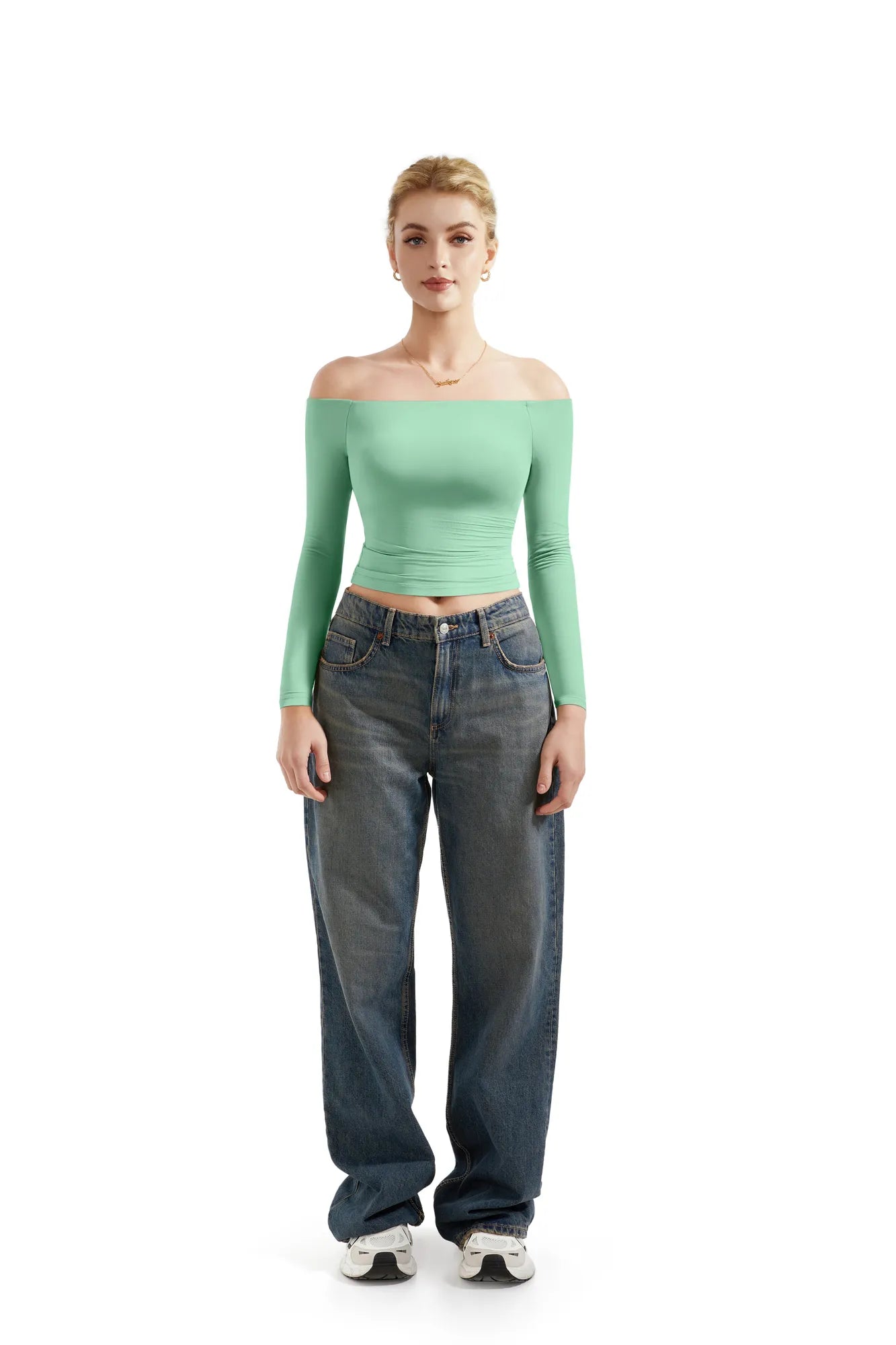 Buttery Soft Off Shoulder Shirt - Long Sleeve-Clothing-SUUKSESS-SUUKSESS