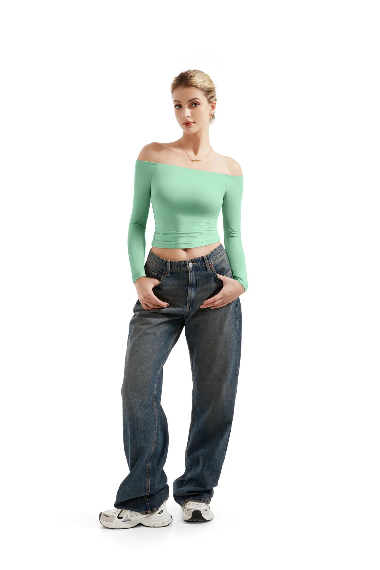 Buttery Soft Off Shoulder Shirt - Long Sleeve-Clothing-SUUKSESS-SUUKSESS