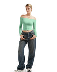 Buttery Soft Off Shoulder Shirt - Long Sleeve-Clothing-SUUKSESS-SUUKSESS