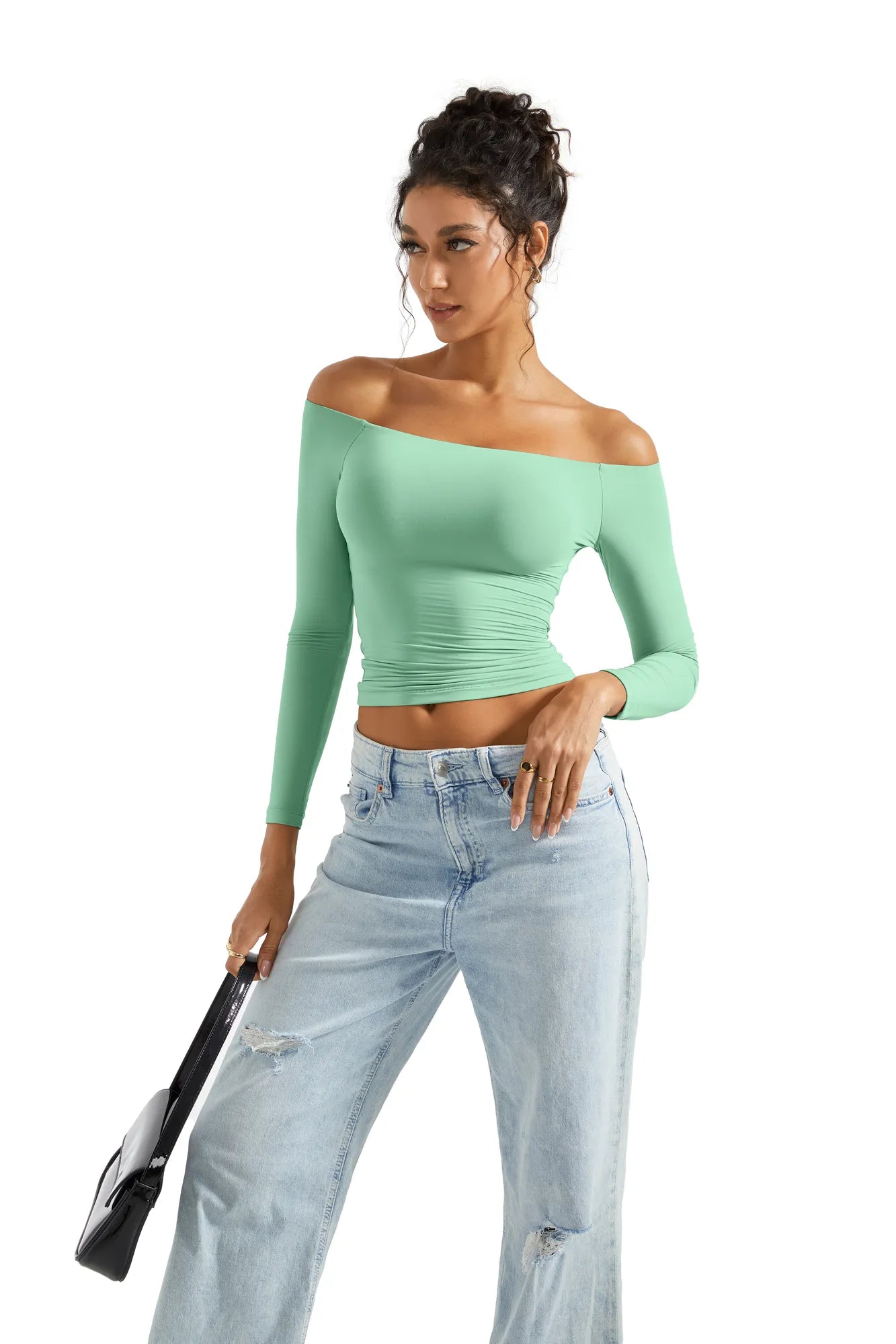 Buttery Soft Off Shoulder Shirt - Long Sleeve-Clothing-SUUKSESS-SUUKSESS