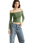 Buttery Soft Off Shoulder Shirt - Long Sleeve-Clothing-SUUKSESS-SUUKSESS