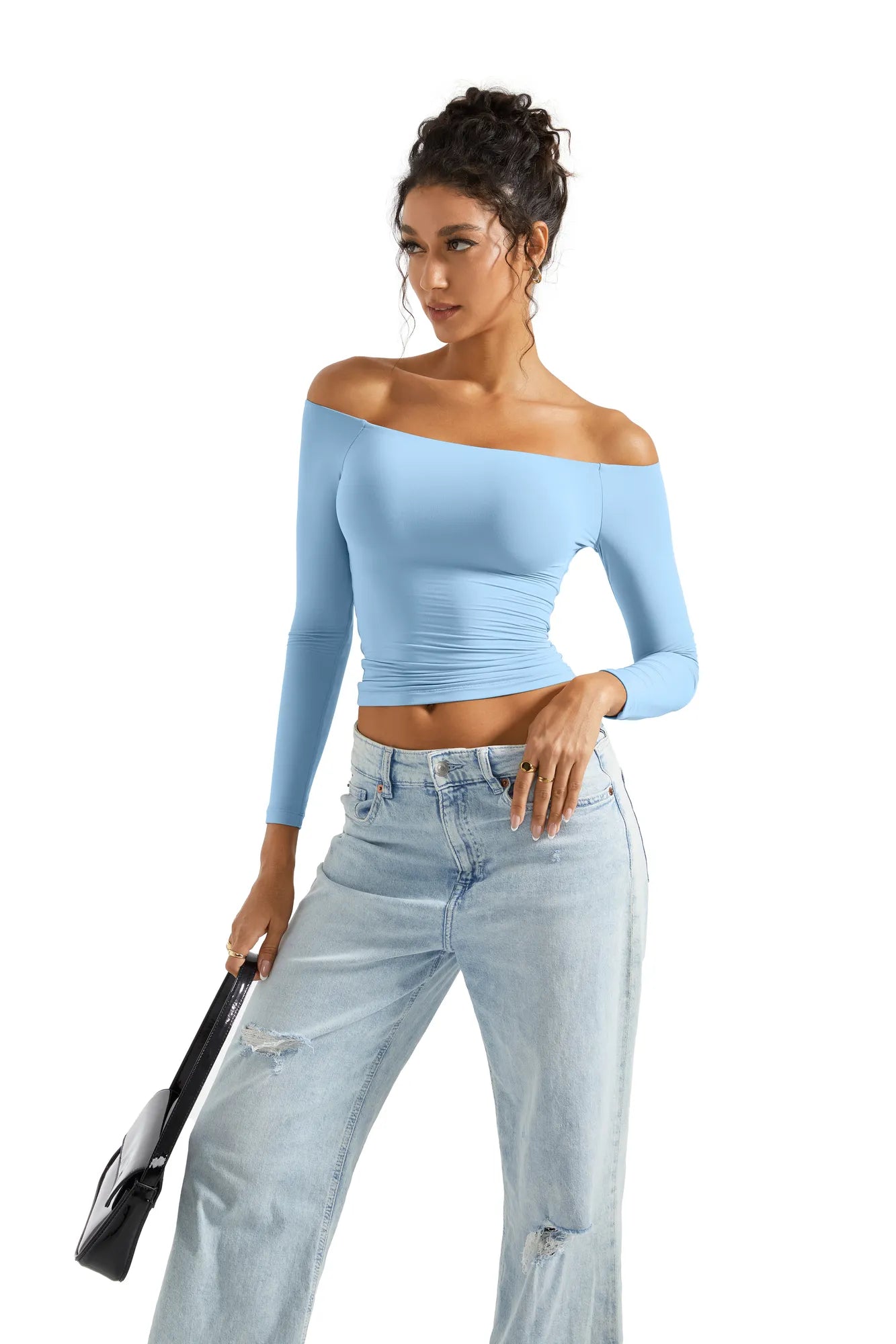 Buttery Soft Off Shoulder Shirt - Long Sleeve-Clothing-SUUKSESS-SUUKSESS