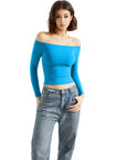 Buttery Soft Off Shoulder Shirt - Long Sleeve-Clothing-SUUKSESS-SUUKSESS