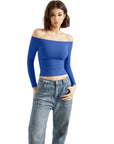 Buttery Soft Off Shoulder Shirt - Long Sleeve-Clothing-SUUKSESS-SUUKSESS