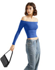 Buttery Soft Off Shoulder Shirt - Long Sleeve-Clothing-SUUKSESS-SUUKSESS