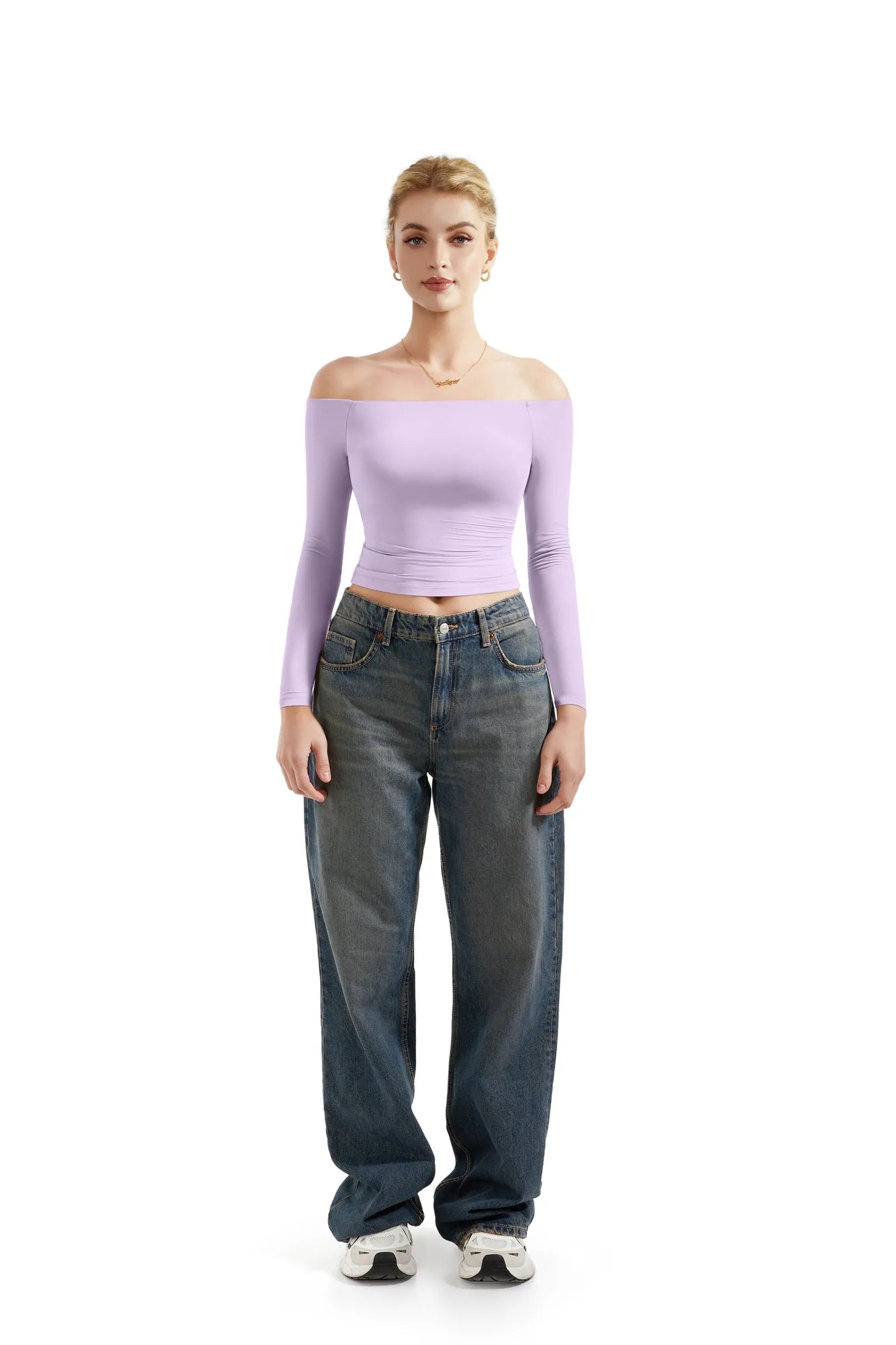 Buttery Soft Off Shoulder Shirt - Long Sleeve-Clothing-SUUKSESS-SUUKSESS
