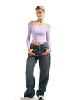 Buttery Soft Off Shoulder Shirt - Long Sleeve-Clothing-SUUKSESS-SUUKSESS