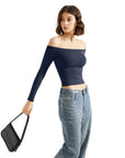Buttery Soft Off Shoulder Shirt - Long Sleeve-Clothing-SUUKSESS-SUUKSESS
