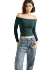 Buttery Soft Off Shoulder Shirt - Long Sleeve-Clothing-SUUKSESS-SUUKSESS