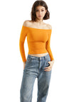 Buttery Soft Off Shoulder Shirt - Long Sleeve-Clothing-SUUKSESS-SUUKSESS