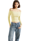Buttery Soft Off Shoulder Shirt - Long Sleeve-Clothing-SUUKSESS-SUUKSESS