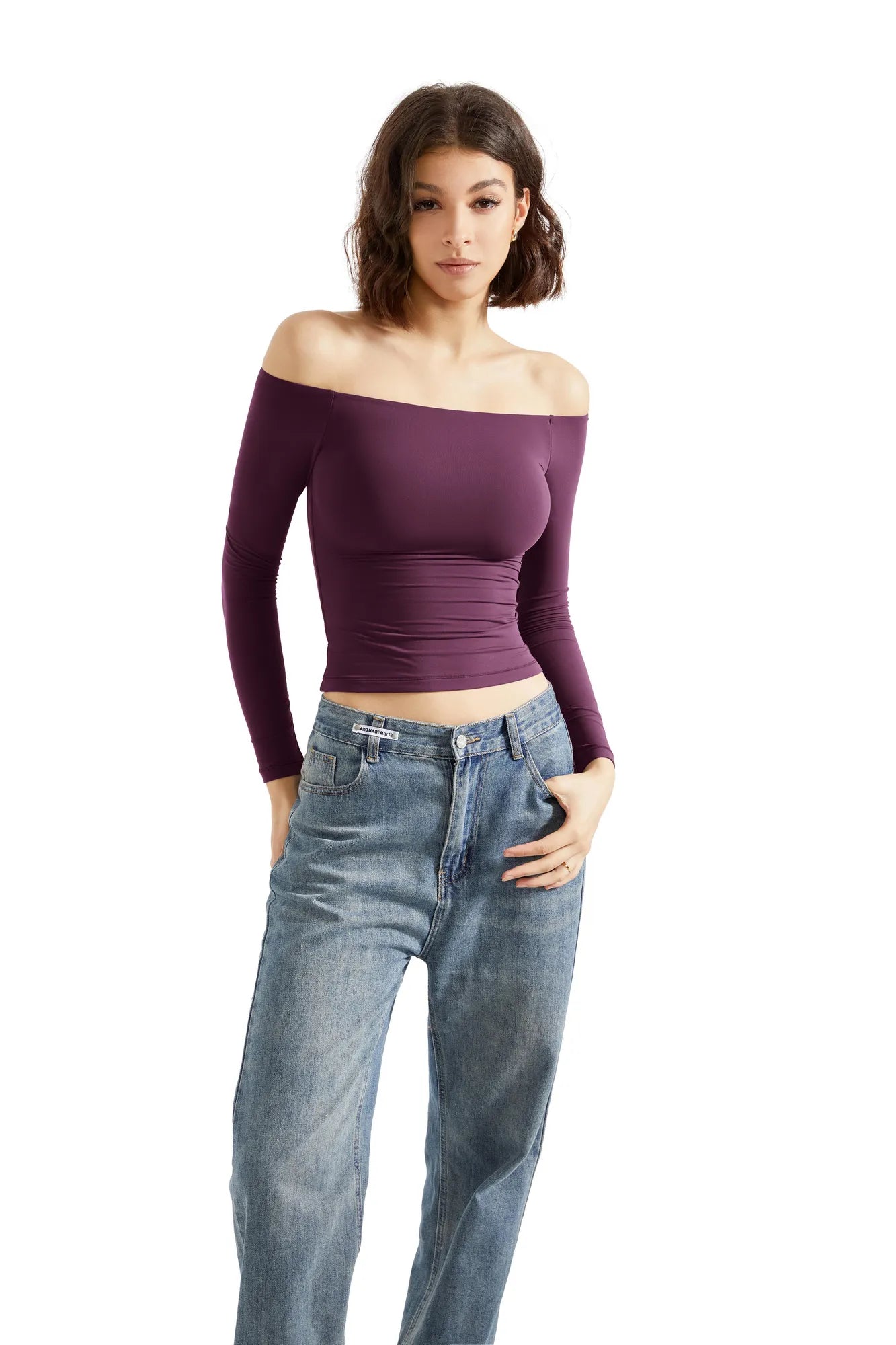 Buttery Soft Off Shoulder Shirt - Long Sleeve-Clothing-SUUKSESS-SUUKSESS